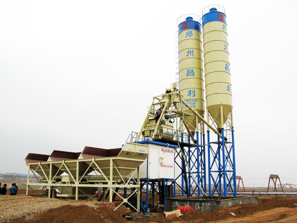 HZS75 ready mix stationary concrete batching plant